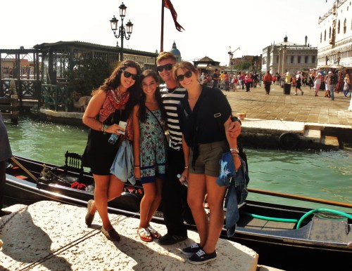 Flirting with our gondola driver in Venice 