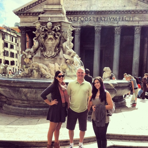 Hanging out with my Dad and sister in Rome